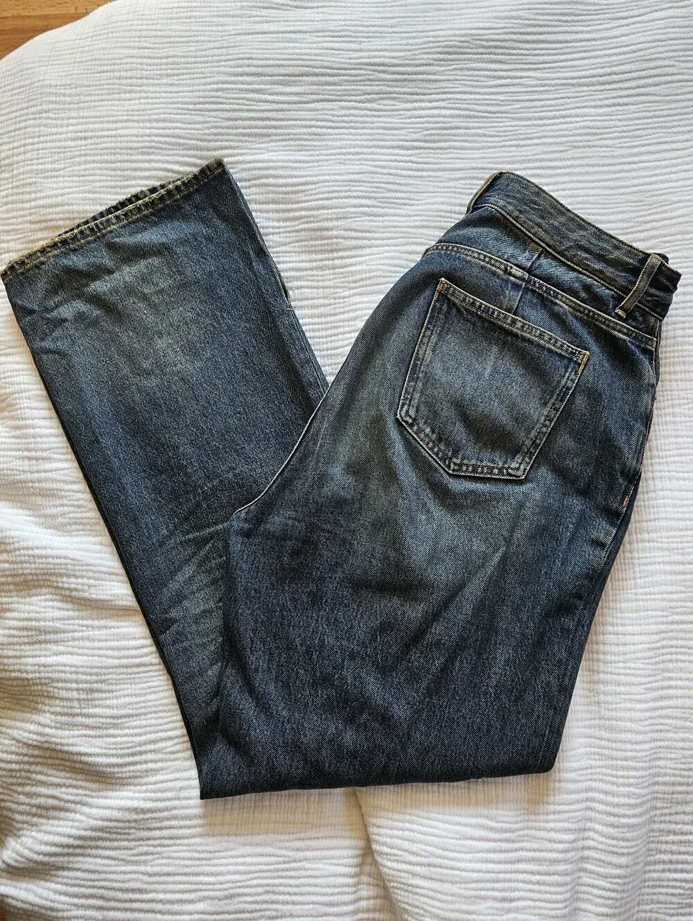 The Khloé High Waist Patch Denim Straight Leg Jeans